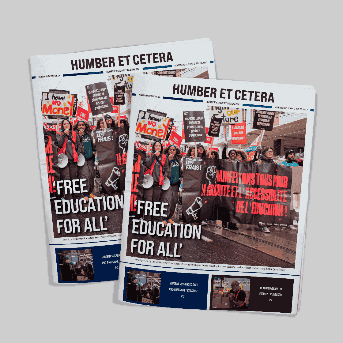 Humber Et Cetera newspaper redesign mockup