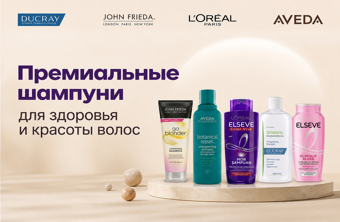 Premium shampoo desktop banner design for qukistore